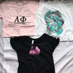 Alpha Phi tee shirt and tank lot